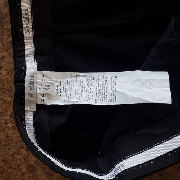 Maxmara pegno vanadio high rise pants black trousers US 8 - Picture 7 of 11